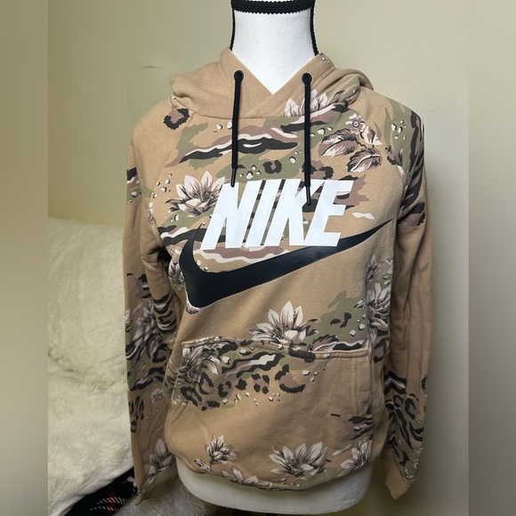 Nike Tops - Nike Tan Floral Camouflage Hoodie